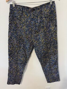 Lucy & Yak Abstract Scribble Print Trouserrs Black Stretch Organic Cotton-32/30
